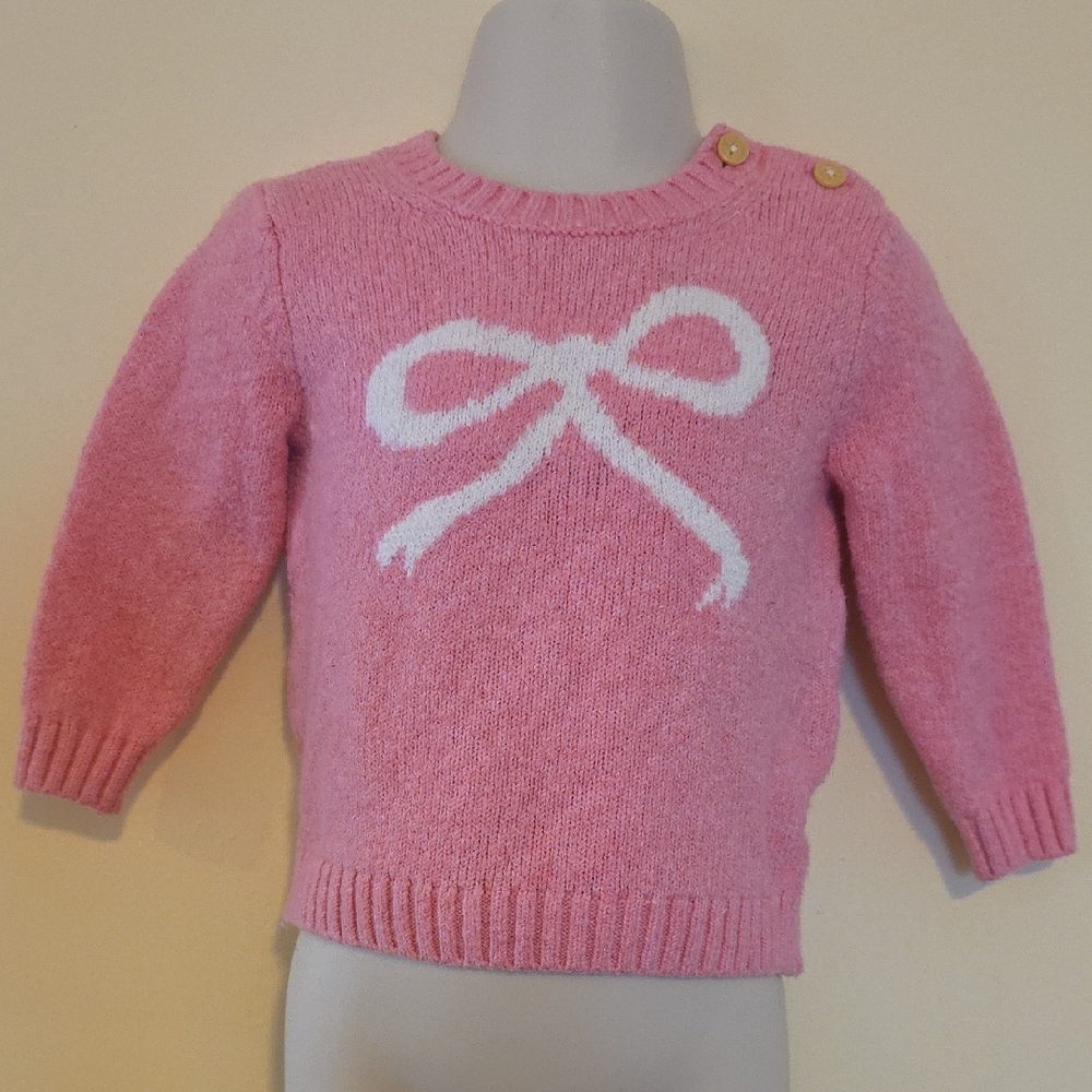 Old Navy Pink Sweater with White Bow